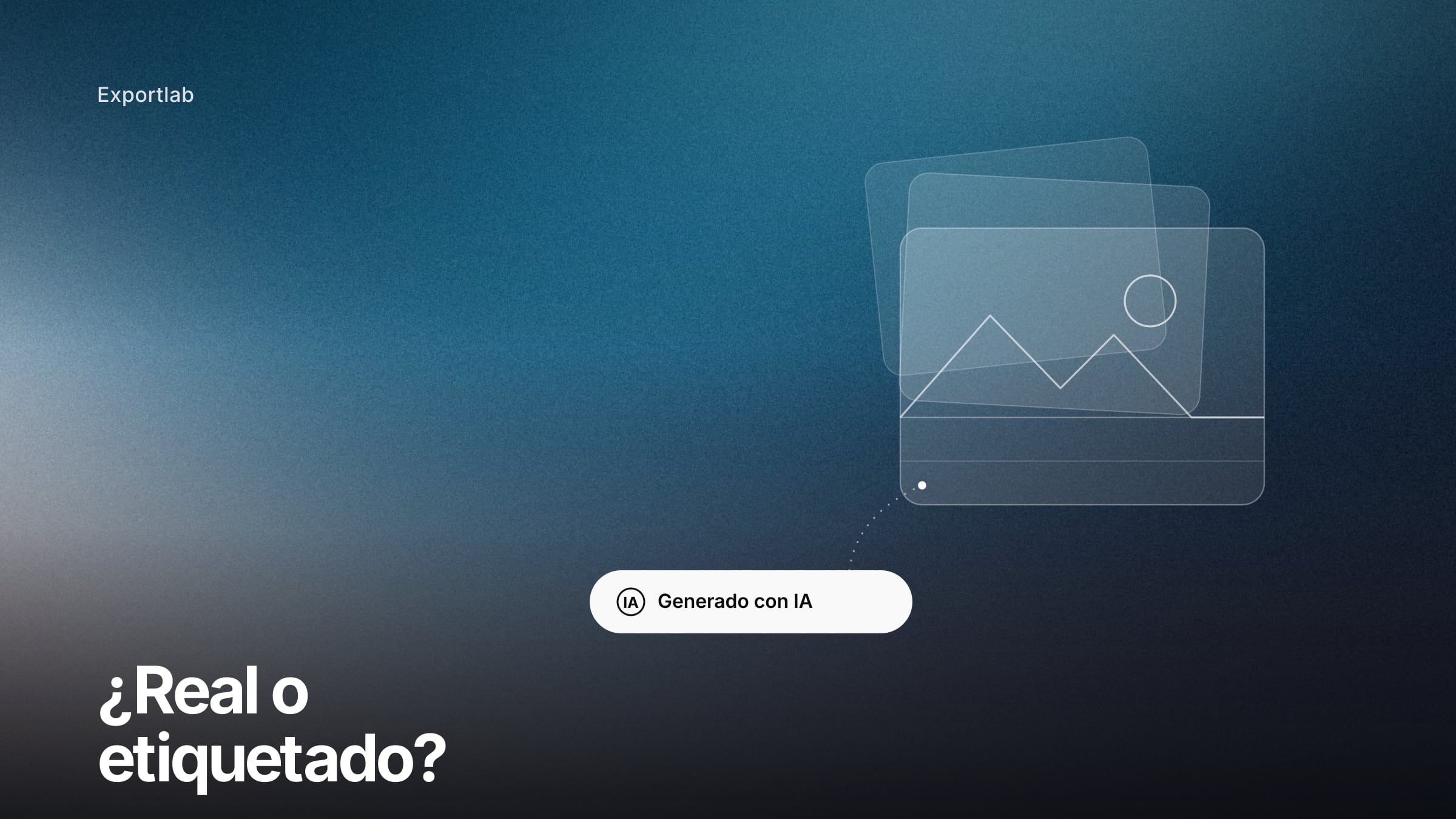 Etiquetado de IA – mosaico de imagen con etiqueta informativa sobre fondo oscuro
