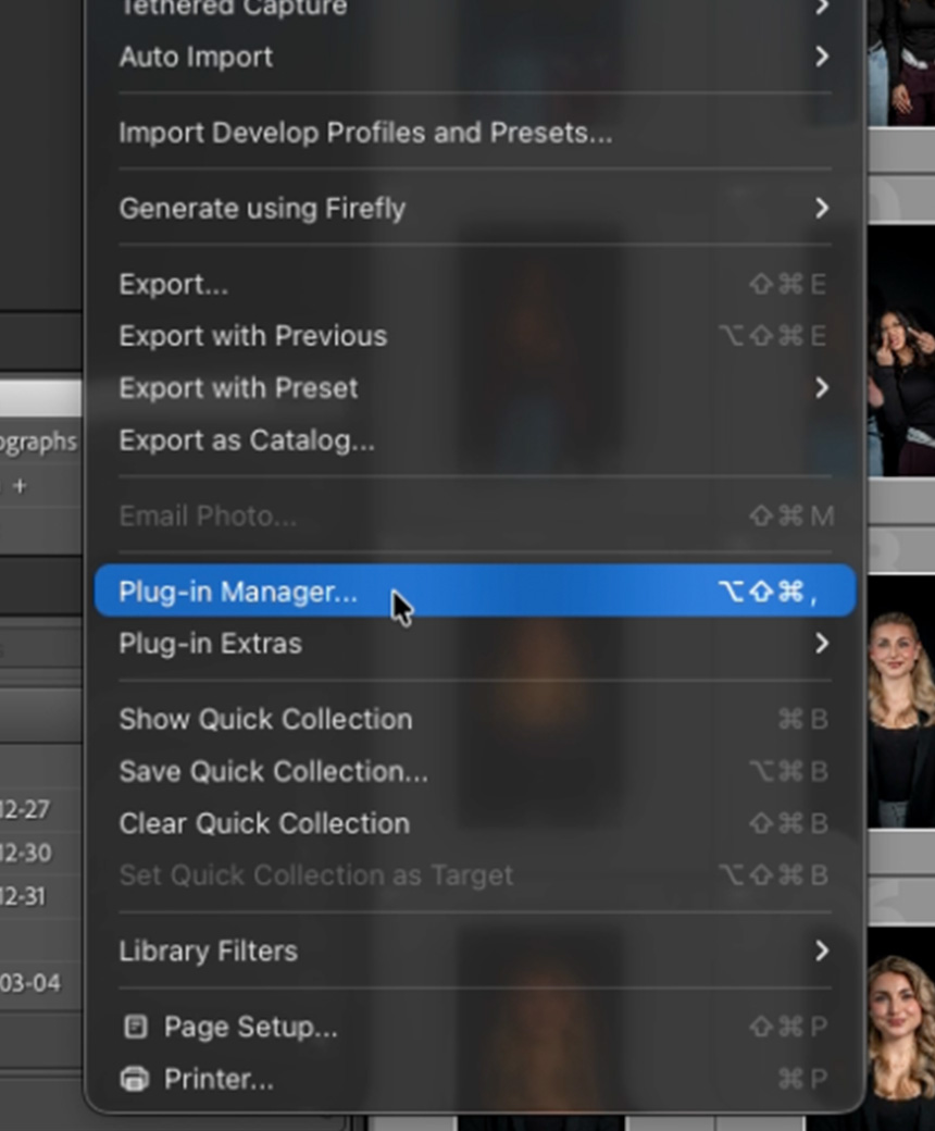 Open Lightroom Plugin Manager