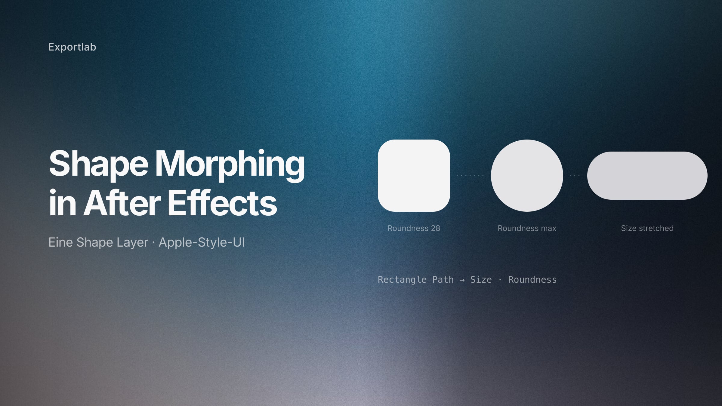 Ein Quadrat morpht zu einem Kreis und dann zu einer Pill-Form — die Basis der Apple-UI-Animation