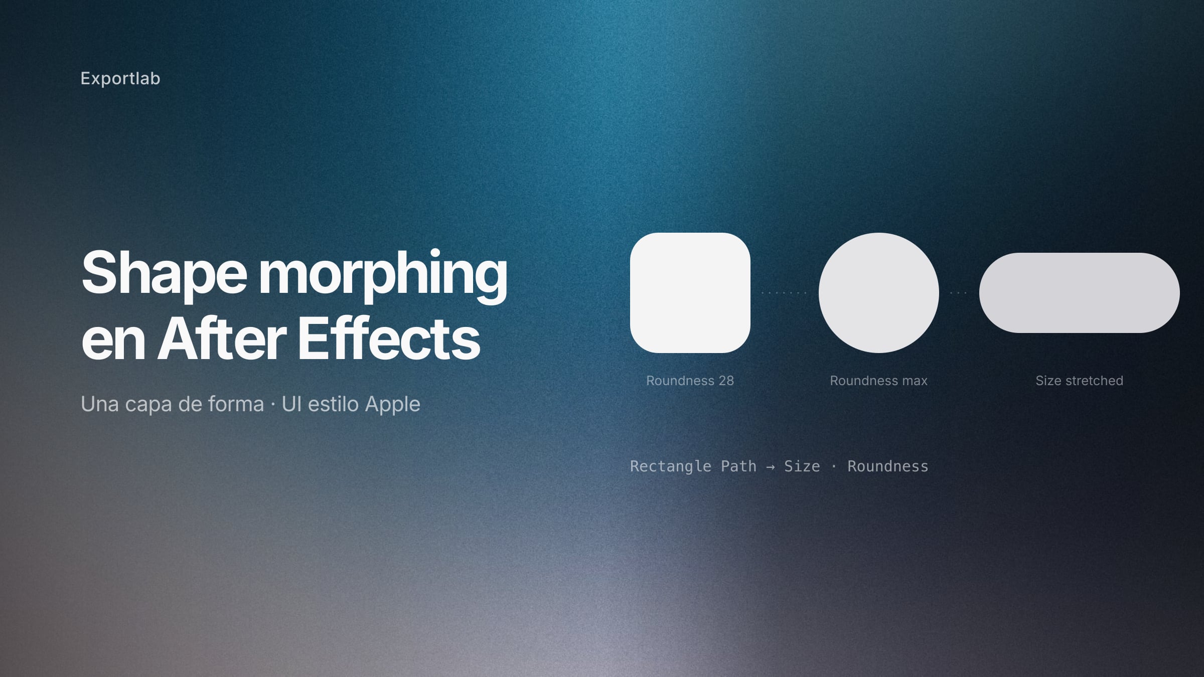 Un cuadrado que se transforma en círculo y luego en píldora, la base de la animación de UI estilo Apple