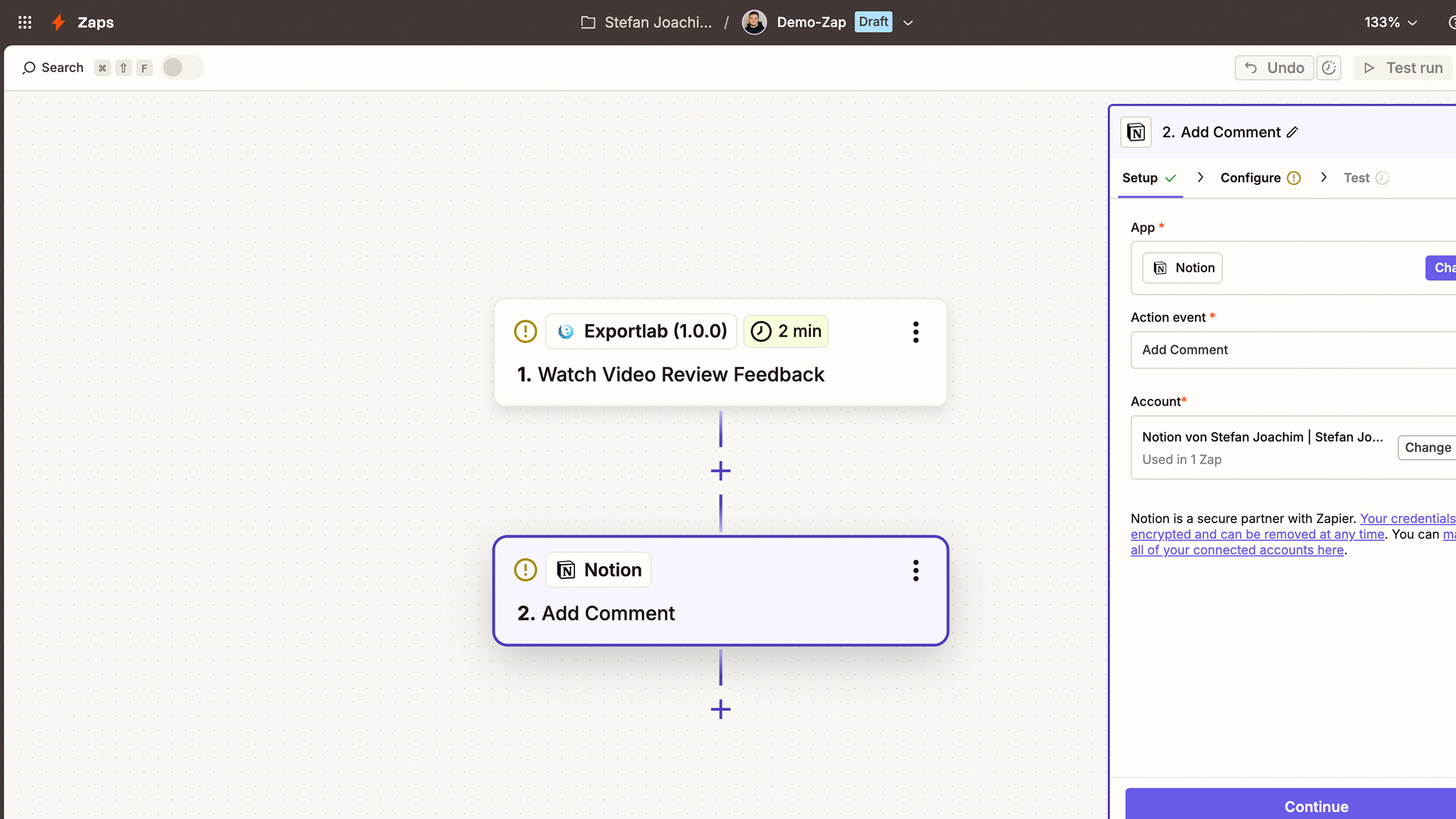 Exportlab Zapier integration automation workflow