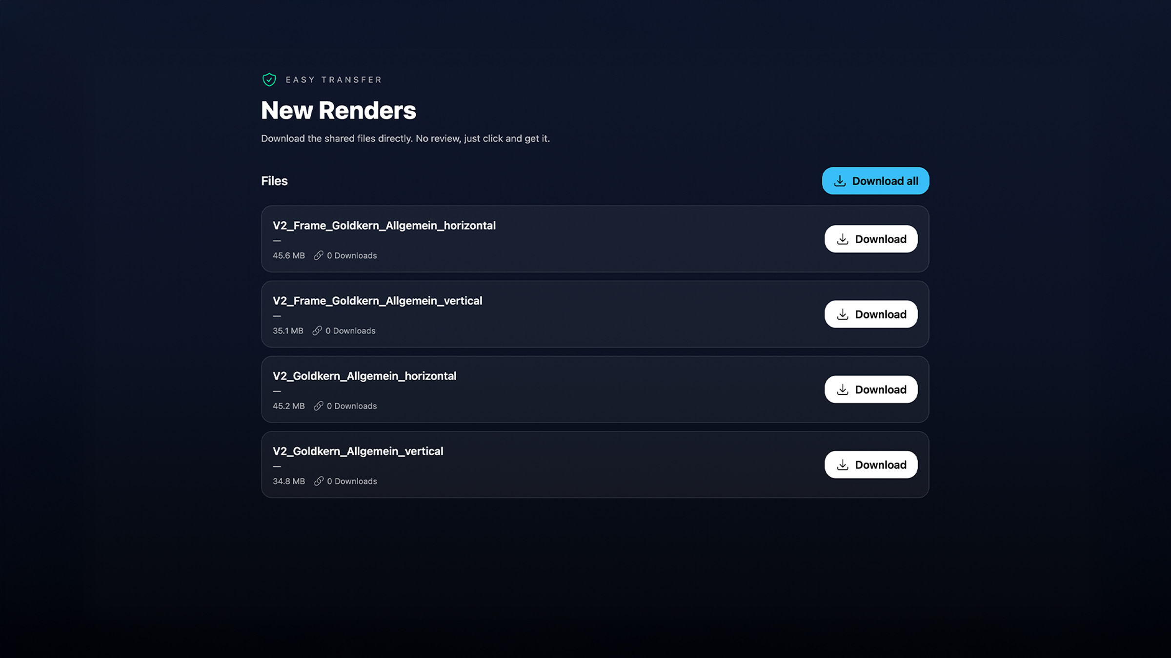 Easy Transfer interface