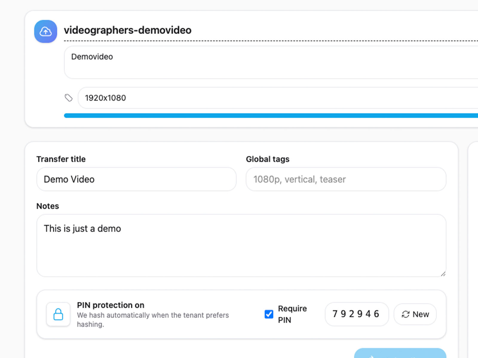 Easy transfer interface